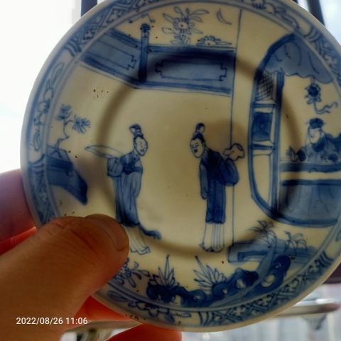 古玩陶瓷康熙外銷青花人物小碟(海撈瓷)已經實物鑒真拍賣,當前價格999元