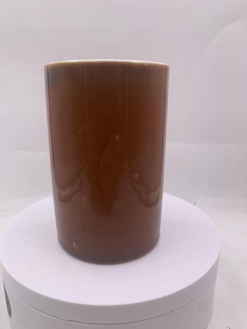 古玩陶瓷晚清鱔魚黃釉筆筒拍賣，當前價格5555元