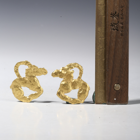 古玩雜項漢代·金質羊型飾一對拍賣，當前價格250000元