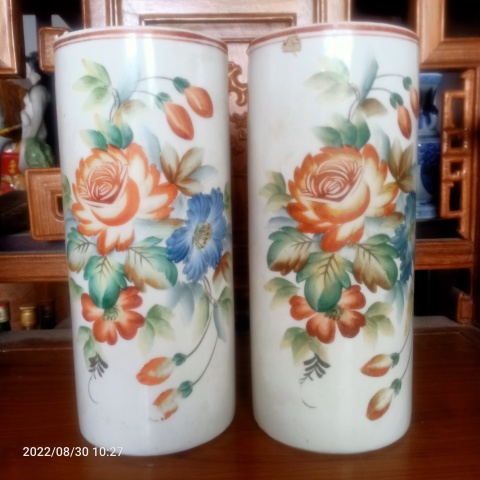 古玩陶瓷帽桶一對(duì)拍賣，當(dāng)前價(jià)格500元