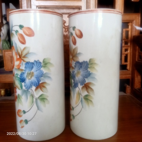 古玩陶瓷帽桶一對(duì)拍賣，當(dāng)前價(jià)格500元