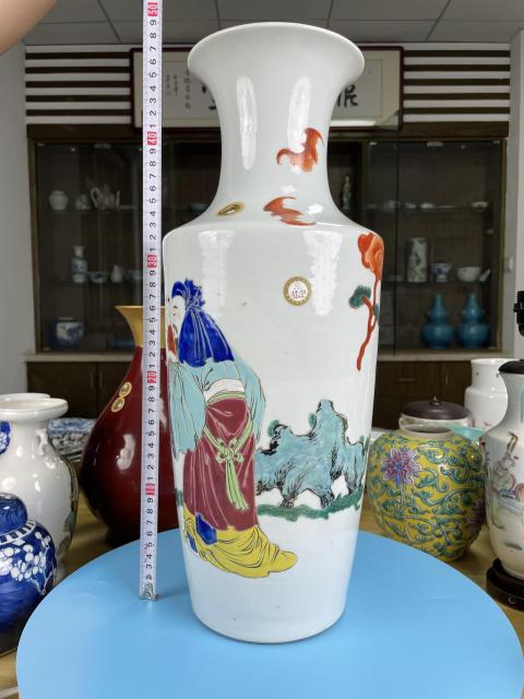 古玩陶瓷清咸豐 極品粉彩三星人物紋大瓶拍賣，當前價格7800元