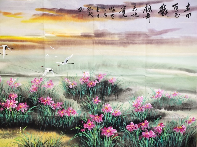 古玩字畫(huà)國(guó)家一級(jí)美術(shù)師 孫敏《鶴舞天地寬》拍賣(mài)，當(dāng)前價(jià)格999元