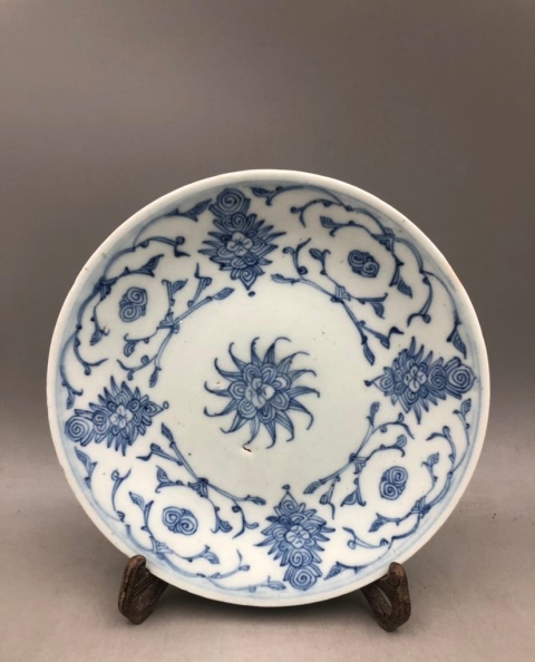古玩陶瓷道光青花盤拍賣,當前價格1300元