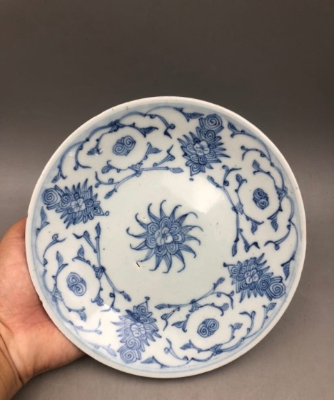 古玩陶瓷道光青花盤拍賣,當前價格1300元