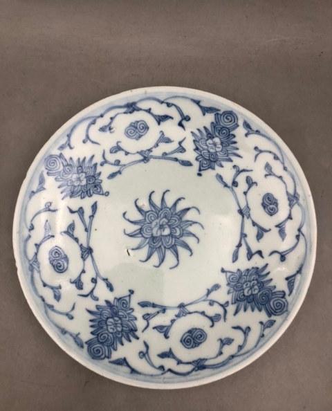 古玩陶瓷道光青花盤拍賣,當前價格1300元