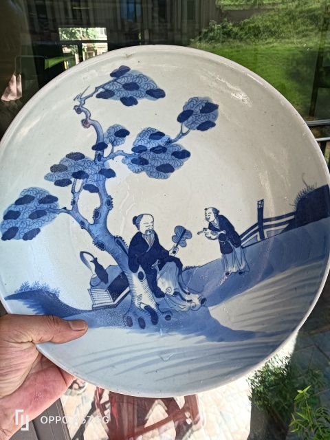 古玩陶瓷乾隆青花羲之愛鵝盤拍賣,當(dāng)前價(jià)格2600元