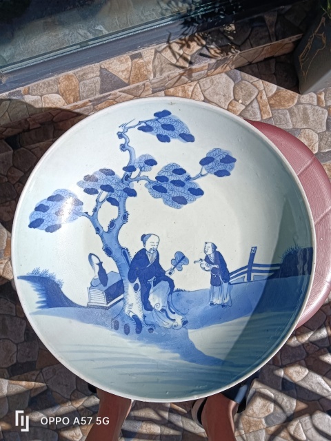 古玩陶瓷乾隆青花羲之愛鵝盤拍賣,當(dāng)前價(jià)格2600元