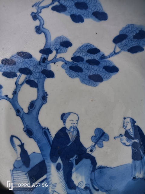 古玩陶瓷乾隆青花羲之愛鵝盤拍賣,當(dāng)前價(jià)格2600元