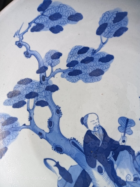 古玩陶瓷乾隆青花羲之愛鵝盤拍賣,當(dāng)前價(jià)格2600元