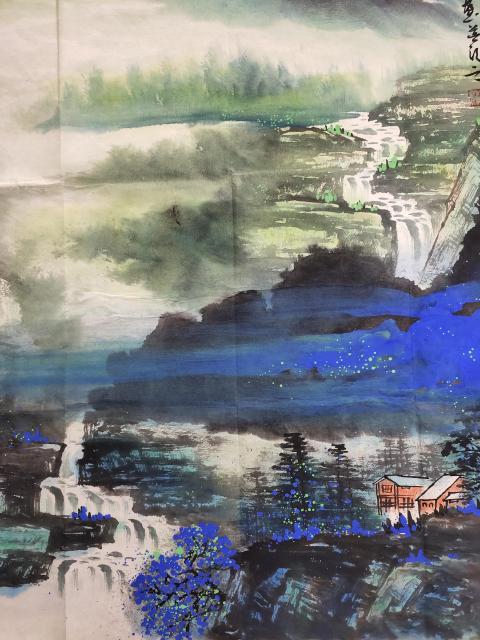 古玩字畫(huà)中國(guó)美術(shù)家協(xié)會(huì)特聘畫(huà)師 陳亮《溪山煙云》拍賣(mài)，當(dāng)前價(jià)格999元