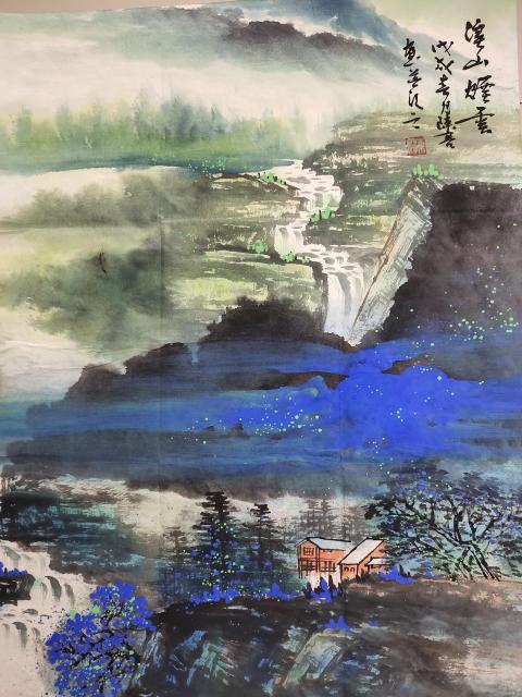 古玩字畫(huà)中國(guó)美術(shù)家協(xié)會(huì)特聘畫(huà)師 陳亮《溪山煙云》拍賣(mài)，當(dāng)前價(jià)格999元