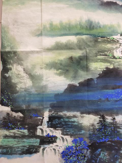 古玩字畫(huà)中國(guó)美術(shù)家協(xié)會(huì)特聘畫(huà)師 陳亮《溪山煙云》拍賣(mài)，當(dāng)前價(jià)格999元