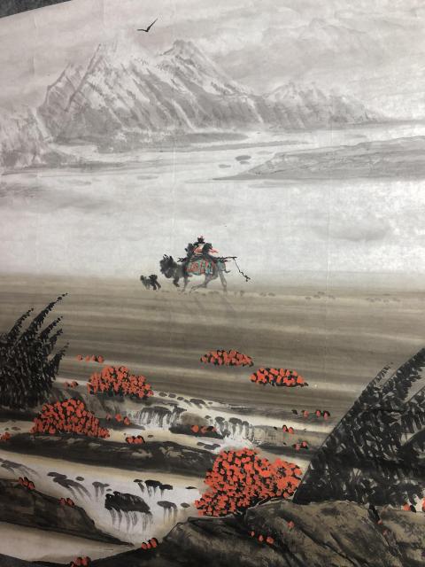 古玩字畫中美協李保民 漠上驕子圖帶合影拍賣,當前價格1288元