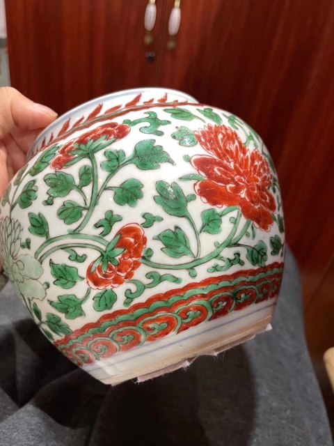 古玩陶瓷康熙五彩粥罐拍賣，當(dāng)前價(jià)格26500元