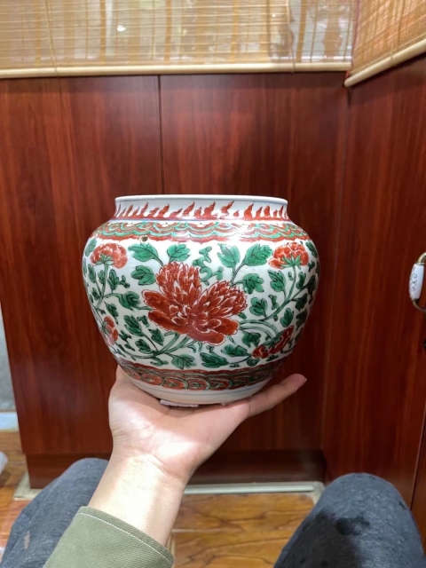 古玩陶瓷康熙五彩粥罐拍賣，當(dāng)前價(jià)格26500元