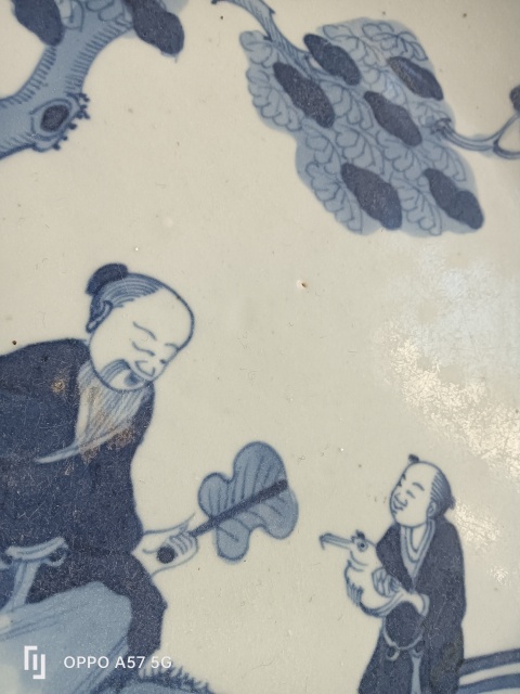 古玩陶瓷乾隆青花羲之愛鵝盤拍賣,當(dāng)前價(jià)格2600元
