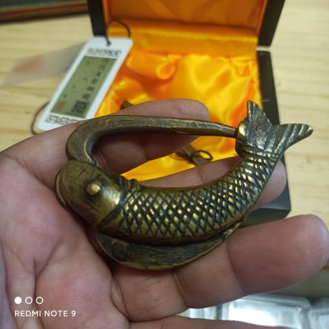 古玩銅器稀少魚形銅鎖拍賣，當(dāng)前價格1780元