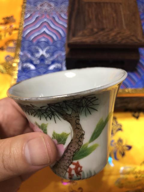 古玩陶瓷民國精品粉彩牡丹花卉紋馬蹄杯拍賣,當前價格1388元