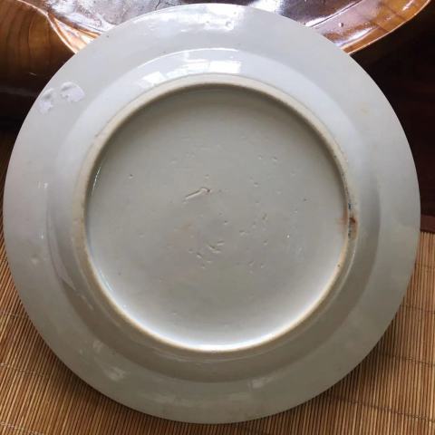 古玩陶瓷晚清細路廣彩侍女紋盤拍賣,當前價格3500元
