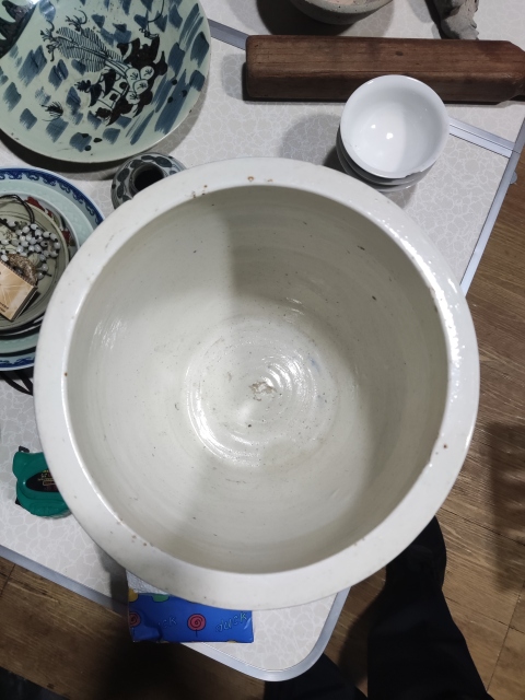 古玩陶瓷晚清山水紋青花缸拍賣，當前價格3988元