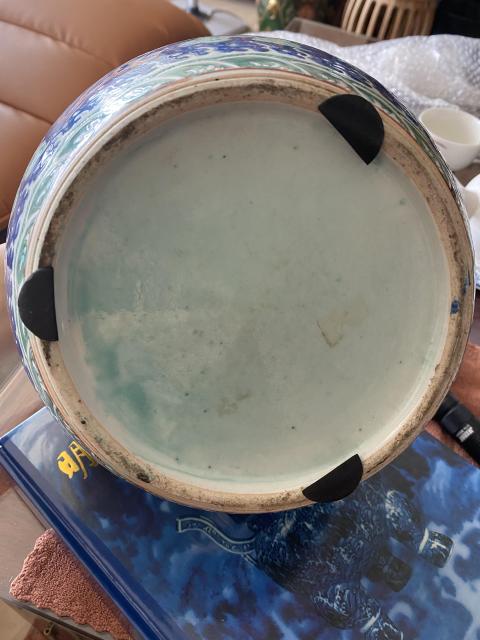 古玩陶瓷清中晚期藍彩云龍紋西瓜罐拍賣，當前價格12500元