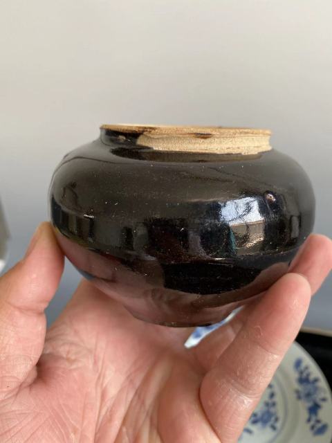 古玩陶瓷明代磁州窯系黑釉罐拍賣，當前價格2999元