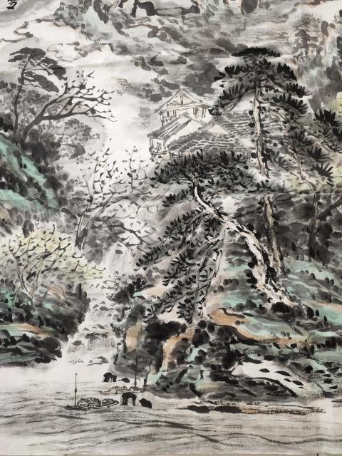 古玩字畫國家一級美術師、教授 施江城《山村晨曲》拍賣，當前價格9999元