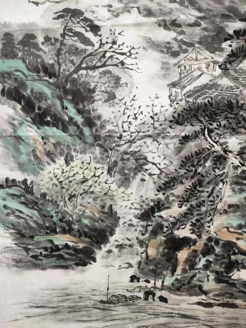 古玩字畫國家一級美術師、教授 施江城《山村晨曲》拍賣，當前價格9999元