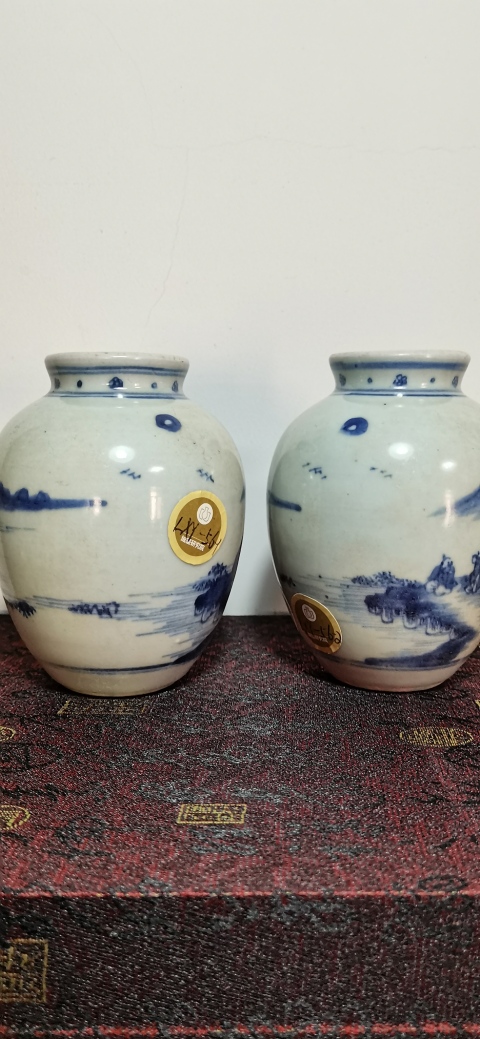 古玩陶瓷青花山水人物紋太白罐拍賣，當前價格56000元