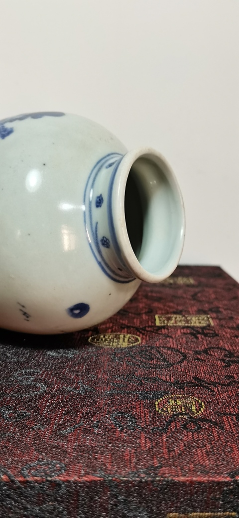 古玩陶瓷青花山水人物紋太白罐拍賣，當前價格56000元