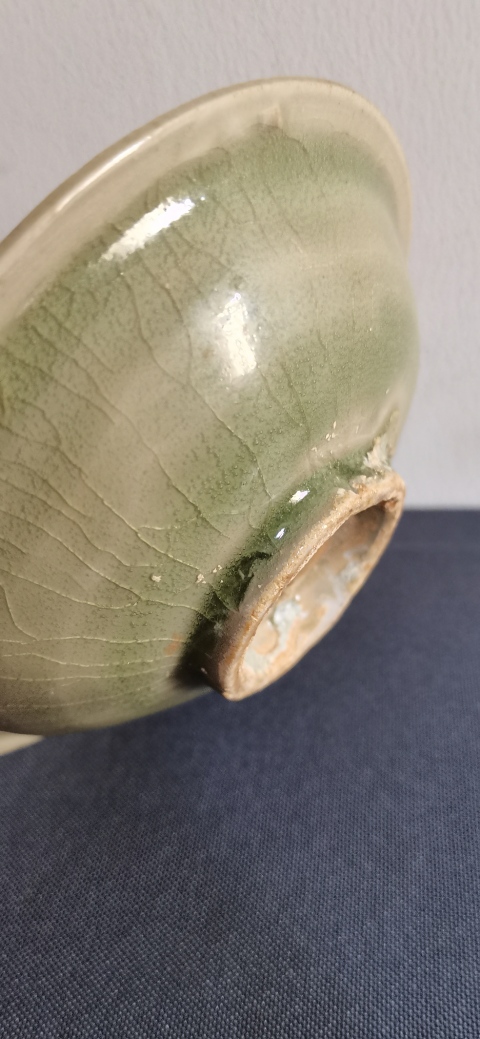 古玩陶瓷宋代耀州窯青釉海水紋盞拍賣,當前價格36000元