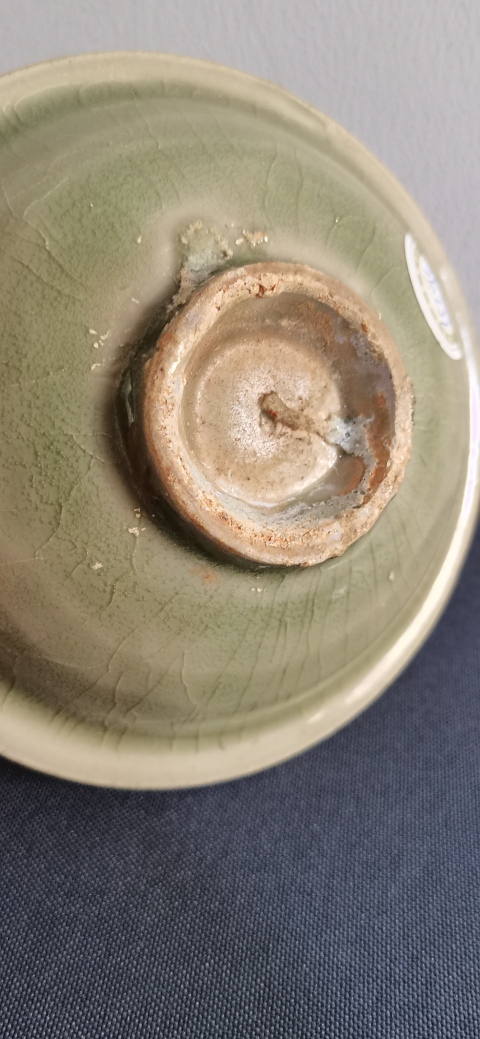 古玩陶瓷宋代耀州窯青釉海水紋盞拍賣,當前價格36000元