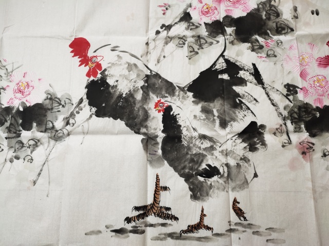 古玩字畫山東省美協會員(國禮藝術家)盧士杰《榮華吉祥》拍賣，當前價格699元
