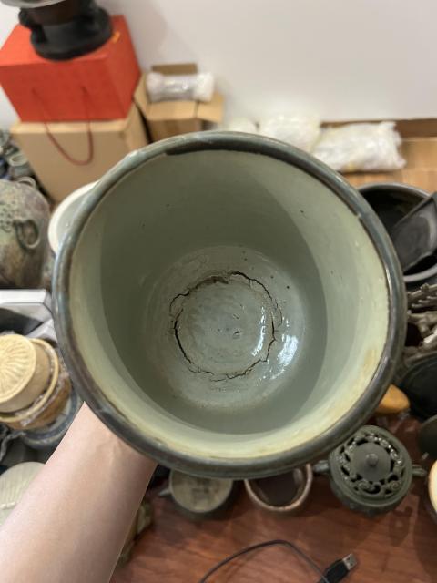 古玩陶瓷晚清吉語紋青花筆筒拍賣，當前價格399元