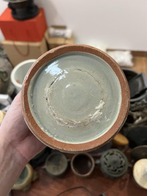 古玩陶瓷晚清吉語紋青花筆筒拍賣，當前價格399元