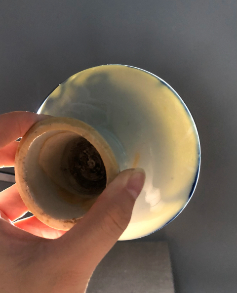古玩陶瓷精美透亮青花花卉紋高足盤拍賣,當前價格0元