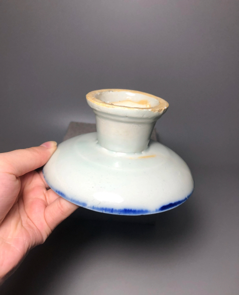 古玩陶瓷精美透亮青花花卉紋高足盤拍賣,當前價格0元