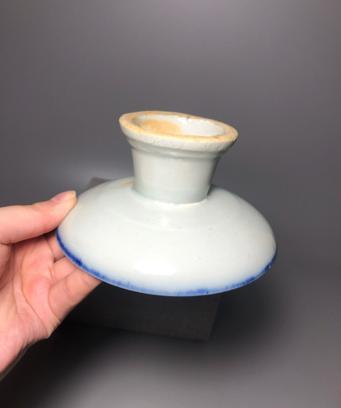 古玩陶瓷精美透亮青花花卉紋高足盤拍賣,當前價格0元