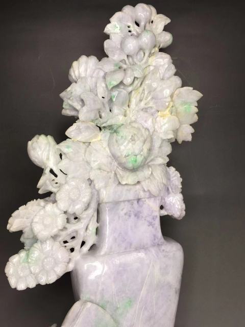 古玩玉器天然翡翠花開富貴擺件拍賣，當前價格28000元