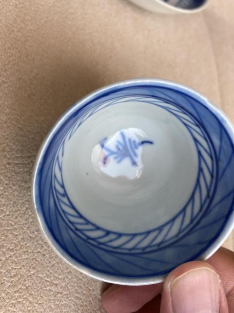 古玩陶瓷清中樓臺亭閣山水紋青花杯盤拍賣,當前價格1300元