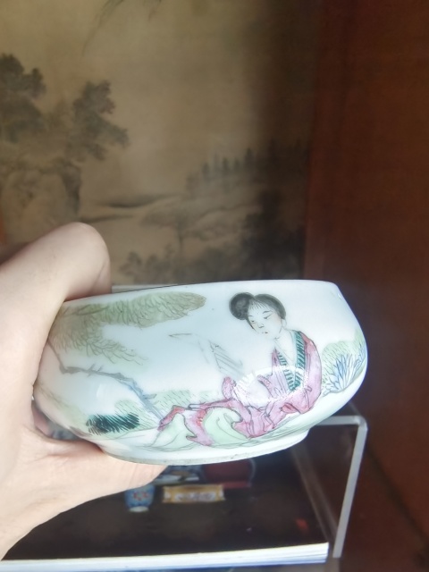 古玩陶瓷彩繪仕女紋洗一對拍賣,當前價格8888元