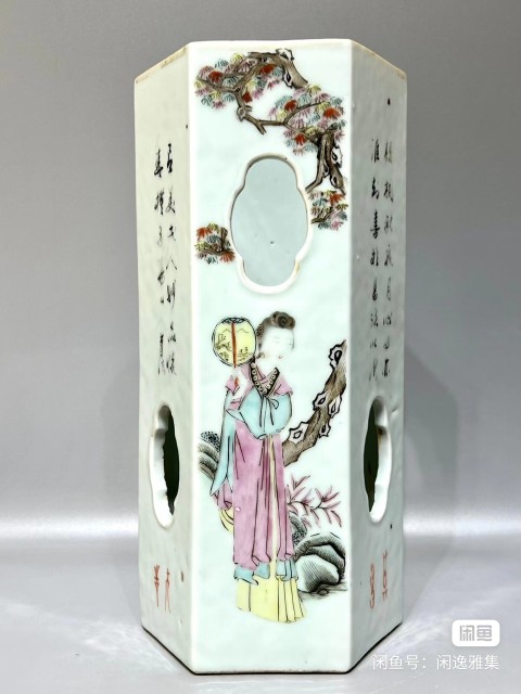 【倉庫整理品】中国古美術/清時代呂鈞窯壺【大清乾龍年製】在銘：XG66 域鉴古玩】清晚期御窑画师洪义顺绘帽筒鉴定结果_清晚期御窑画师