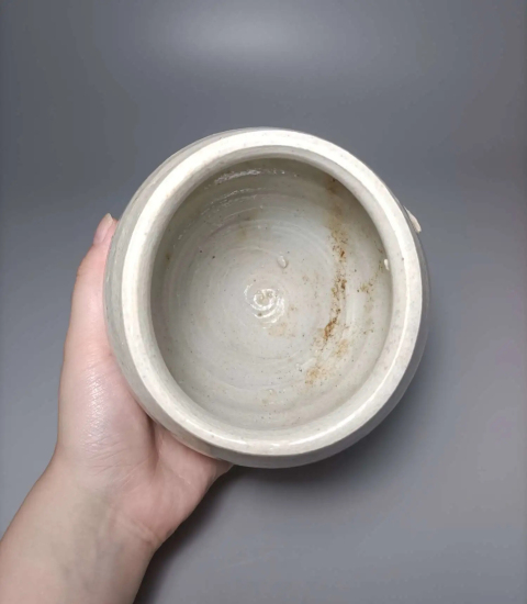 古玩陶瓷青白釉弦紋茶入拍賣，當前價格0元