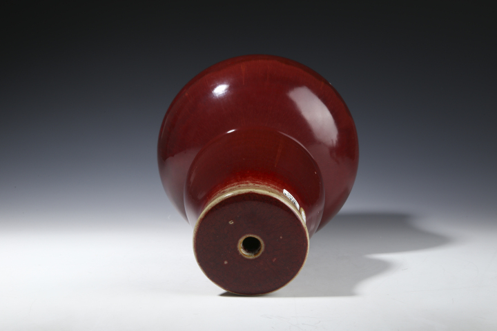 古玩陶瓷清中·紅釉葫蘆形廟頂拍賣，當前價格18000元