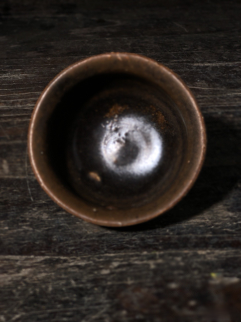 古玩陶瓷吉州窯醬釉小杯一對拍賣,當前價格999元