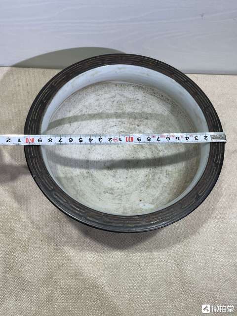 古玩陶瓷清晚期青花釉里紅荷塘紋香爐拍賣，當前價格6600元