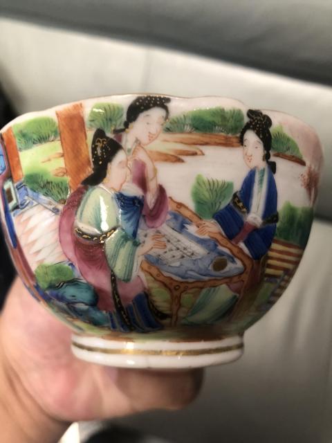 古玩陶瓷晚清人物紋廣彩碗拍賣，當前價格1300元