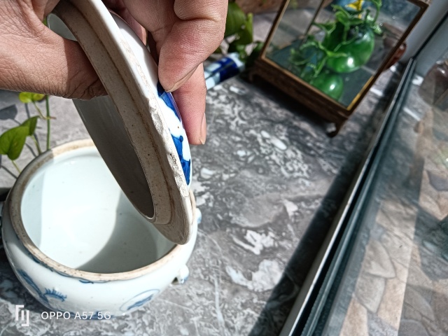 古玩陶瓷光緒青花博古圖粥罐拍賣，當前價格1200元