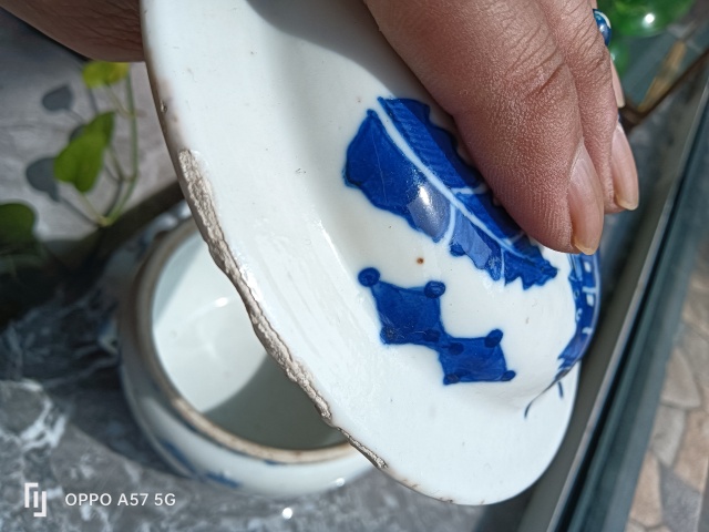 古玩陶瓷光緒青花博古圖粥罐拍賣，當前價格1200元